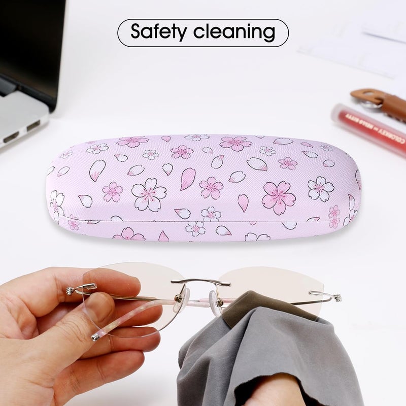 PERFECTSIGHT Store Hard Shell Eyeglasses Case, PU Leather Protective Glasses Case, Cute Eyeglass Case for Women Men Girls - Image 4